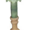 Kandelaar groen / beige / bruin 14,7 x 7,8 x 34,6 cm