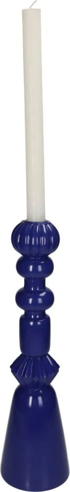 Kandelaar Henry blauw D 10 H 35 cm
