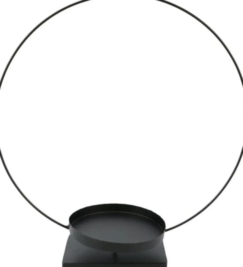 Kandelaar zwart D 25 H 39 cm