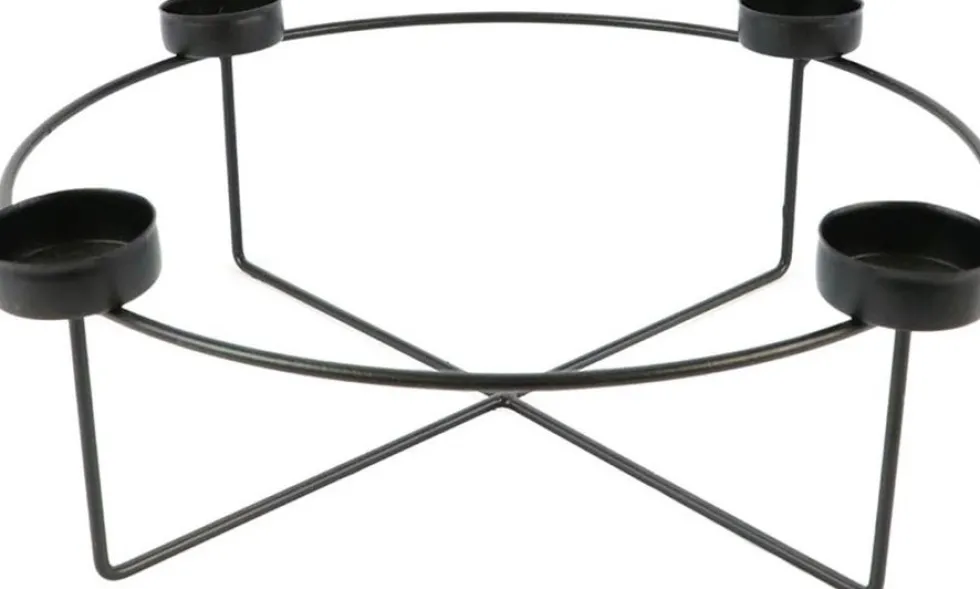 Kandelaar zwart D 28 H 10 cm