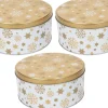 Kerstblik sneeuwvlokken goud 19,7 x 19 x 8,6 cm 3 stuks