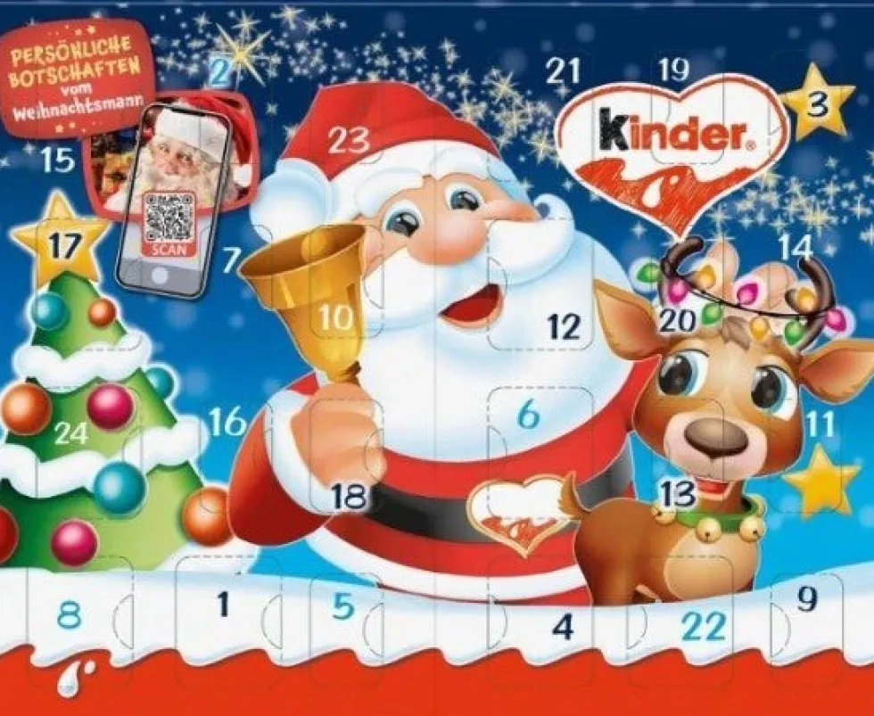 Kinder chocolade adventskalender mix 31 x 3 x 22