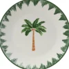 Kitchen Goods & More ontbijtbord Palm wit / groen D 18,8 H 1,9 cm