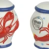 Kitchen Goods & More peper en zoutstel Kreeft wit / blauw / rood 6,3 x 6 x 8 cm