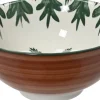 Kitchen Goods & More schaal Palm groen / wit D 15,6 H 7 cm