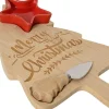 Kitchen Goods & More snijplank met een mesje naturel 30 x 20 x 2,6 cm