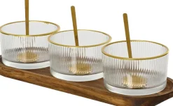 Kitchen Goods & More tapasschaaltjes transparant / naturel 29 x 10 x 5,6 cm