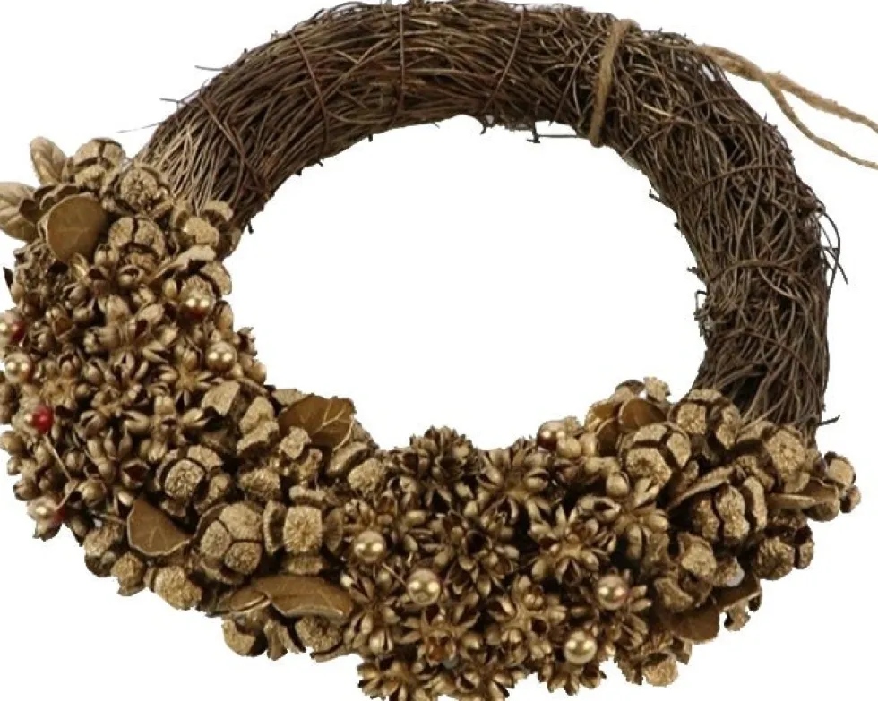 Krans euca fruit goud D 25 H 7 cm