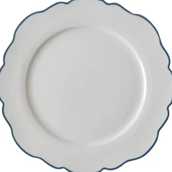 Laura Ashley dinerbord met geschulpte rand wit D 24,5 H 1,9 cm