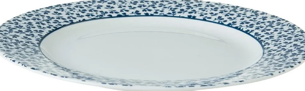 Laura Ashley gebaksbord Floris blauw D 18 H 1,7 cm