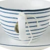 Laura Ashley kop en schotel Candy Stripe blauw 0,26 L