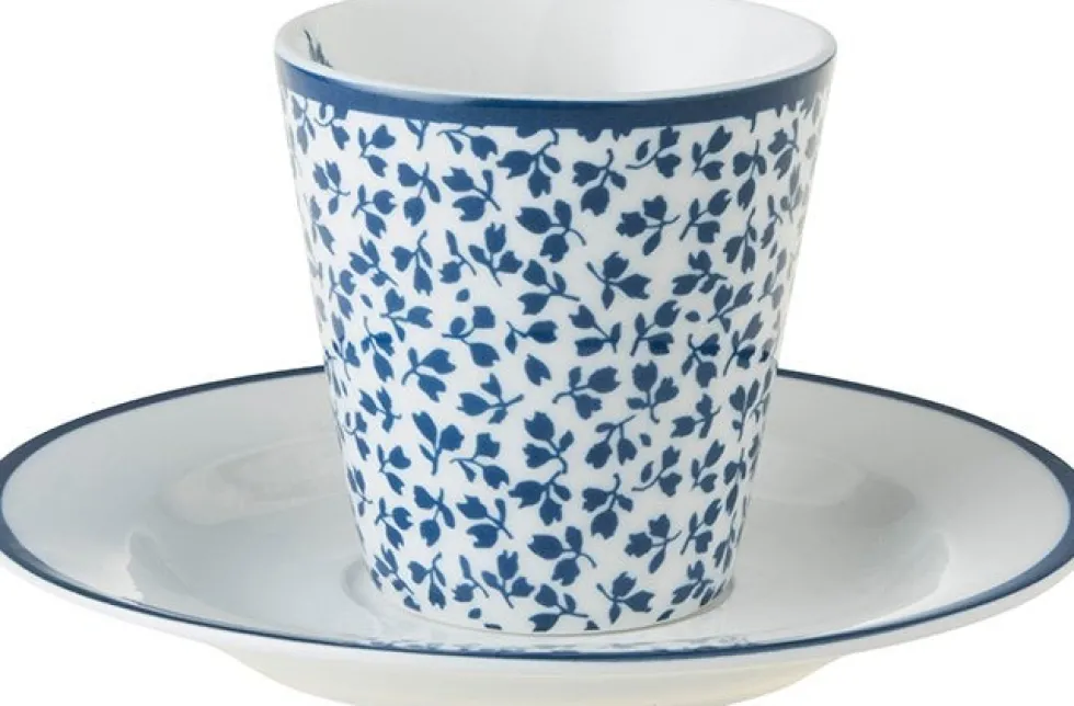 Laura Ashley kop en schotel Floris blauw 0,9 L