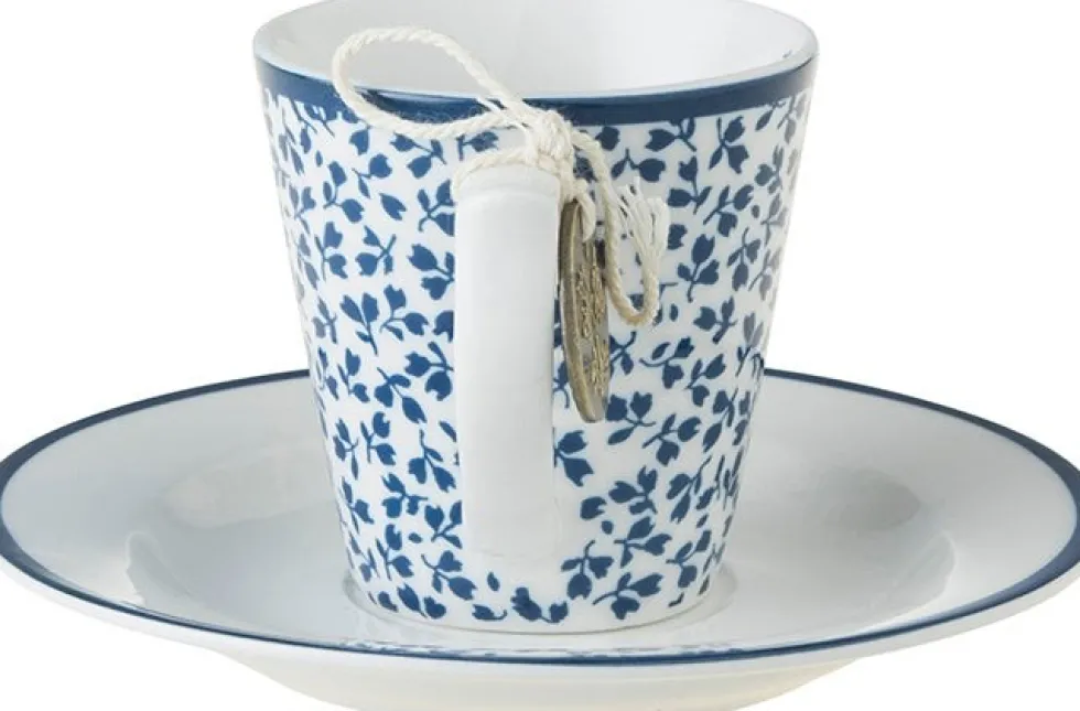Laura Ashley kop en schotel Floris blauw 0,9 L