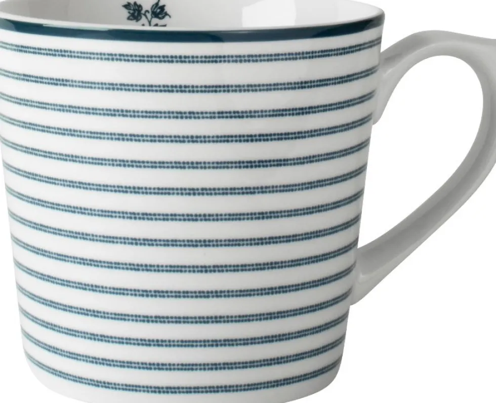 Laura Ashley mok XL Candy Stripe blauw 540 ml