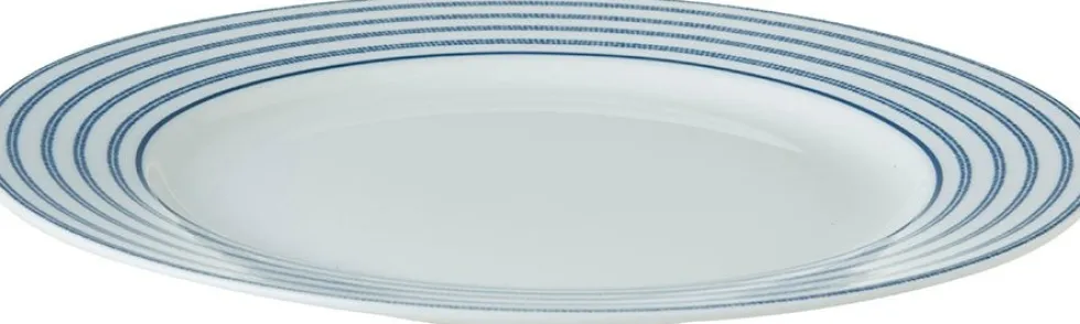 Laura Ashley ontbijtbord Candy Stripe blauw D 20 H 1,9 cm