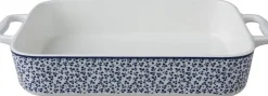 Laura Ashley ovenschaal Floris blauw 19,5 x 6 x 33 cm