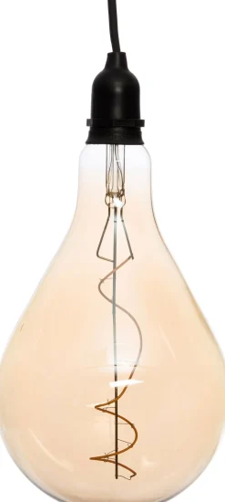LED hanglamp retro transparant 16 x 16 x 30 cm