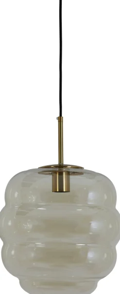Light & Living hanglamp Misty beige / transparant D 30 H 37