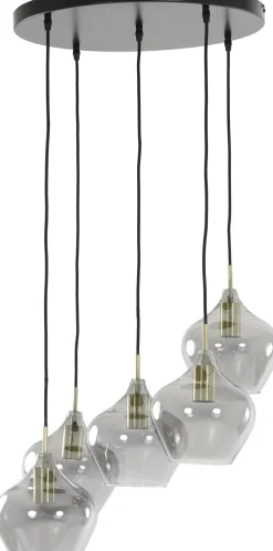 Light & Living hanglamp Rakel grijs / goud 61 x 61 x 66 cm