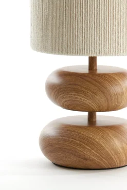 Light & Living tafellamp Danialo wit / naturel D 22 H 51 cm