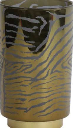Light & Living tafellamp Zebra goud / grijs D 12 H 18 cm