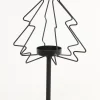 Light & Living waxinelichthouder op voet kerstboom zwart D 23 H 47 cm