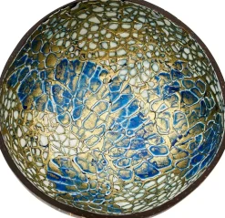 Likes Shopping decoratieschaal Coconut Bowl blauw / goud 15 x 13 x 6 cm