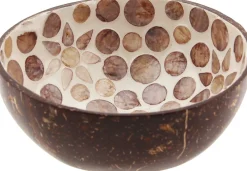 Likes Shopping decoratieschaal Coconut Bowl cirkels beige 15 x 13 x 6 cm