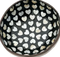 Likes Shopping decoratieschaal Coconut Bowl zwart / wit 15 x 13 x 6 cm