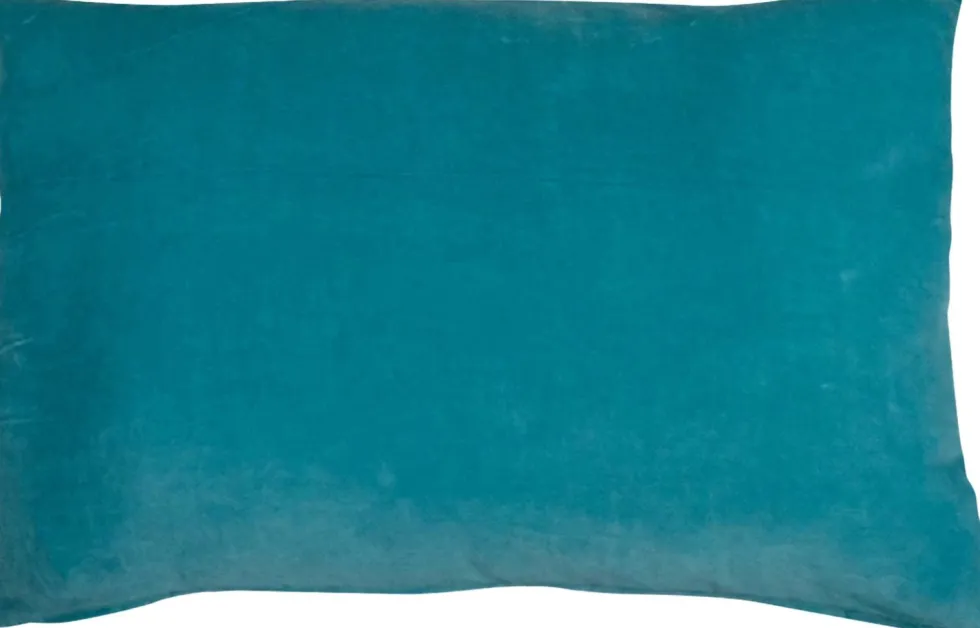 Linen & More Lara sierkussen duotoon blauw / groen 30 x 50 x 8 cm