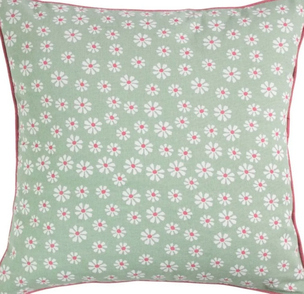 Linen & More sierkussen Daisy groen 50 x 50 cm