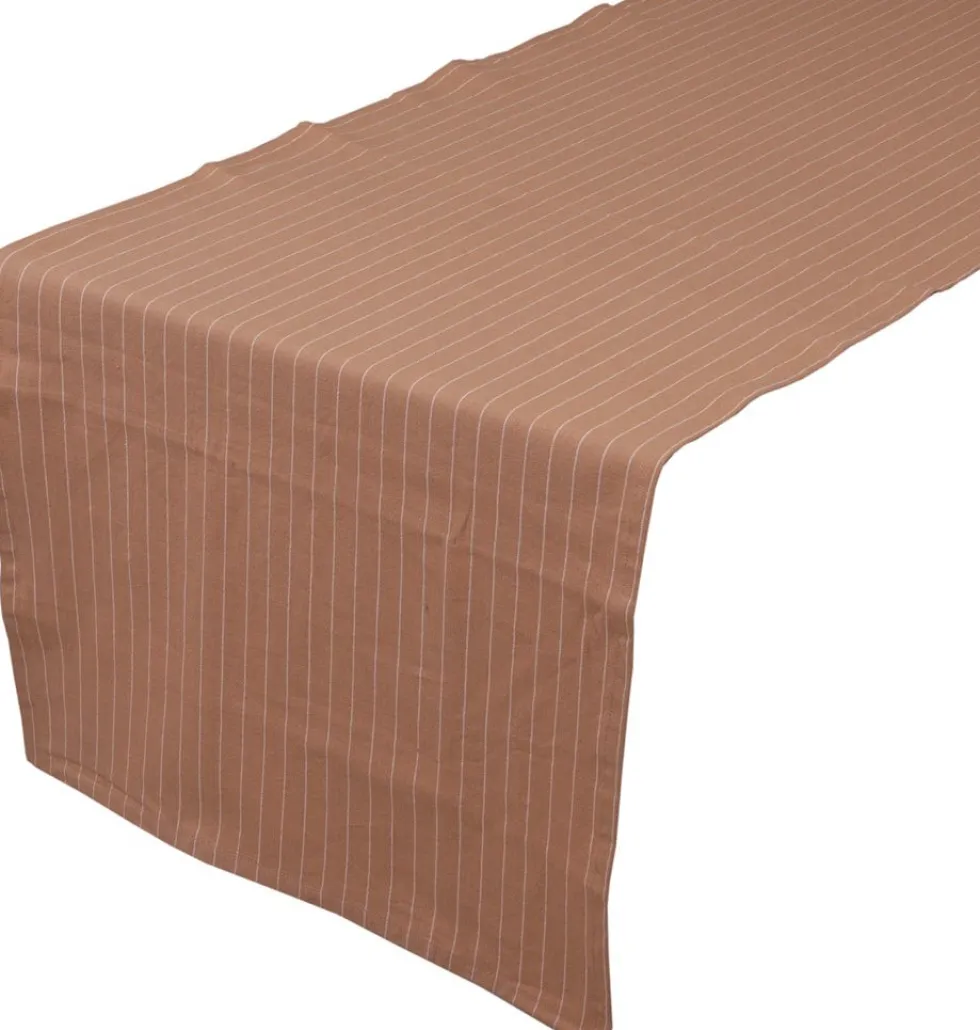 Linen & More tafelloper Pinstripe geel 50 x 140 cm
