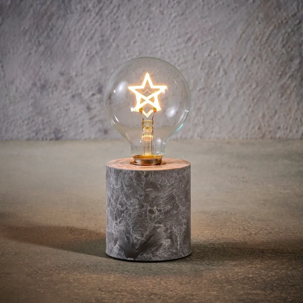 Luca Lighting tafellamp Anka ster grijs D 8 H 18 cm