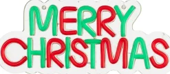 Luca Lighting wandhanger Neon merry christmas rood / groen 30 x 12,5 x 2 cm