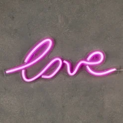 Luca Lighting wandlamp Love roze 45 x 1,5 x 17,5 cm