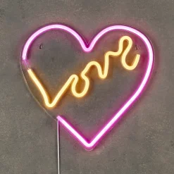 Luca Lighting wandlamp Love roze / geel 31 x 1,5 x 33 cm