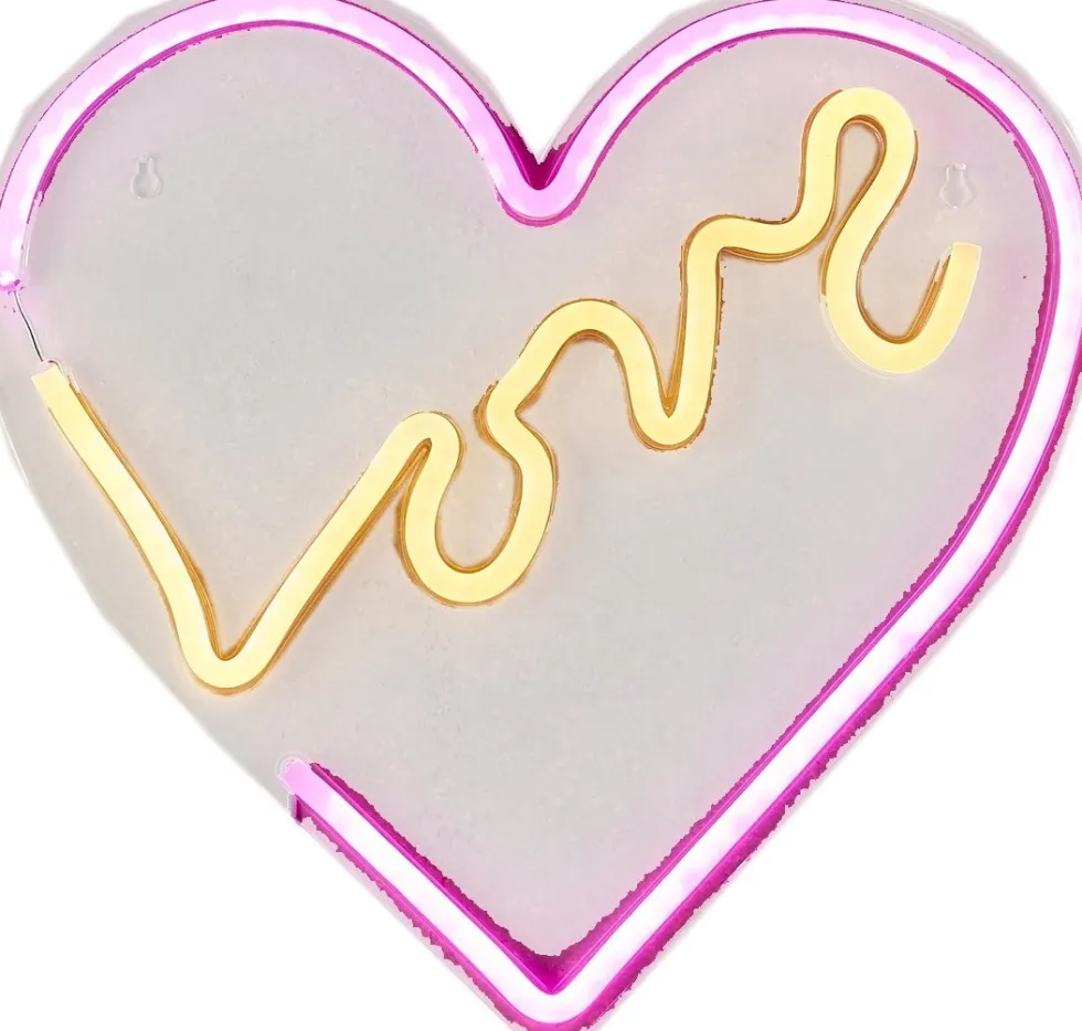 Luca Lighting wandlamp Love roze / geel 31 x 1,5 x 33 cm