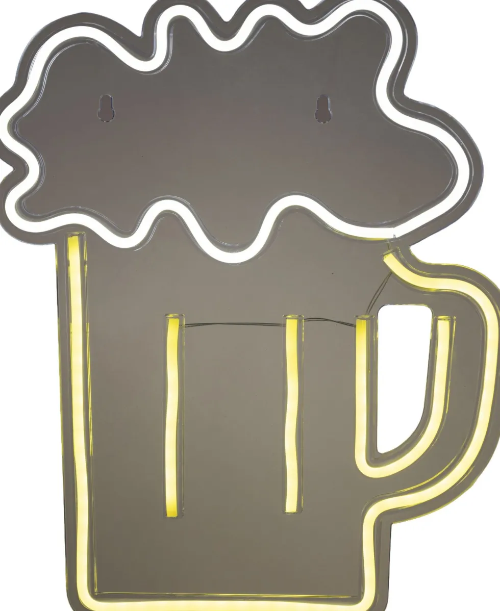 Lumineo wandlamp Beer geel / wit 29 x 35,5 x 1,6 cm
