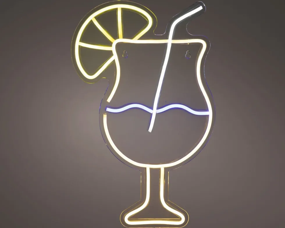 Lumineo wandlamp Cocktail geel 25,5 x 40 x 1,6 cm