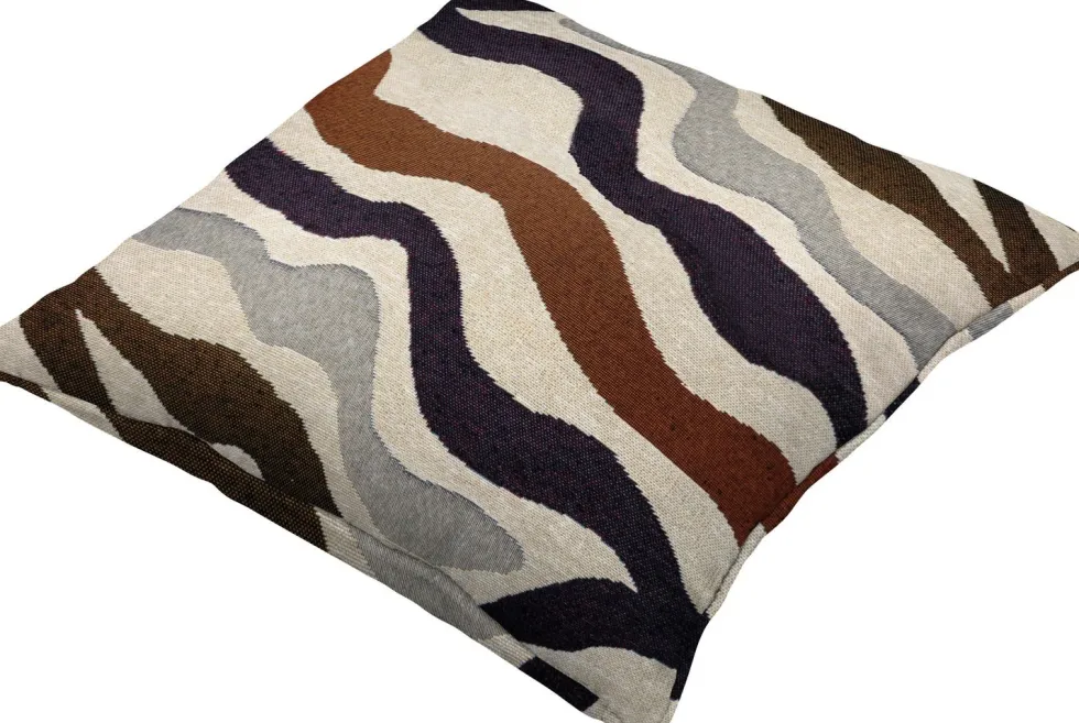 Madison Home sierkussen Flo wit / bruin / grijs 45 x 45 cm