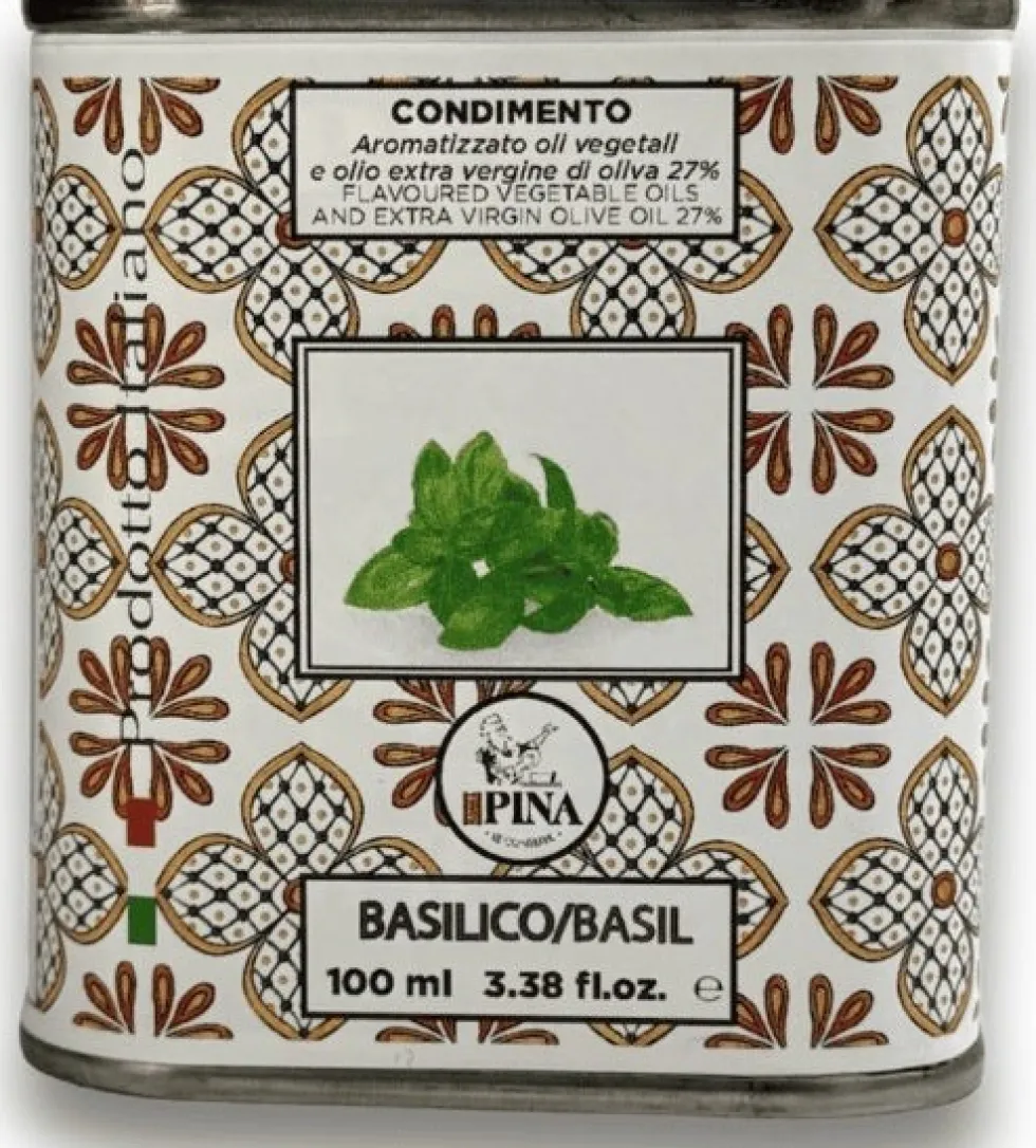 Maioliche condimento olijfolie in blik Basilico 100 ml