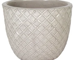 Mega Collections bloempot Glazed wit D 22 H 18 cm