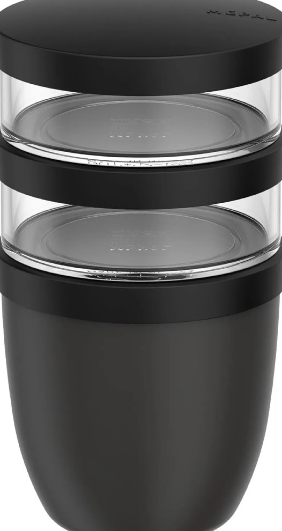 Mepal lunchpot Ellipse 3-delig zwart D 10,7 H 20 cm