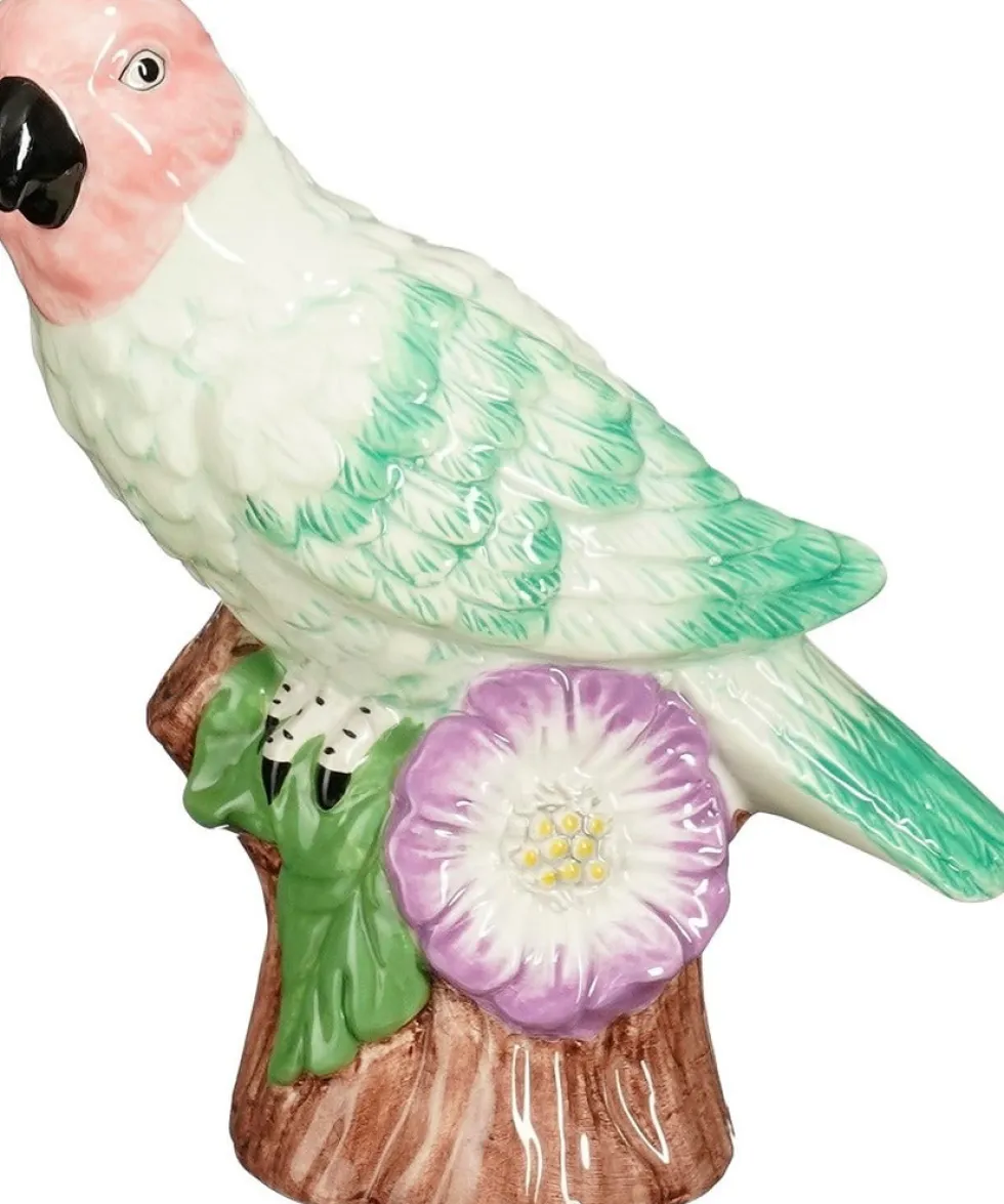 Mica Decorations beeld Papegaai roze / groen / bruin 15 x 8 x 18 cm