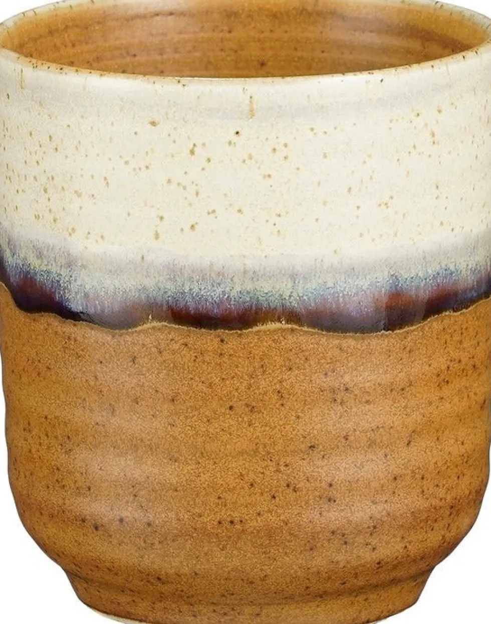 Mica Decorations beker Ethan wit / bruin D 7,5 H 9 cm