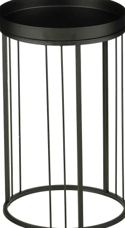 Mica Decorations bijzettafel Beth zwart D 25 H 40 cm