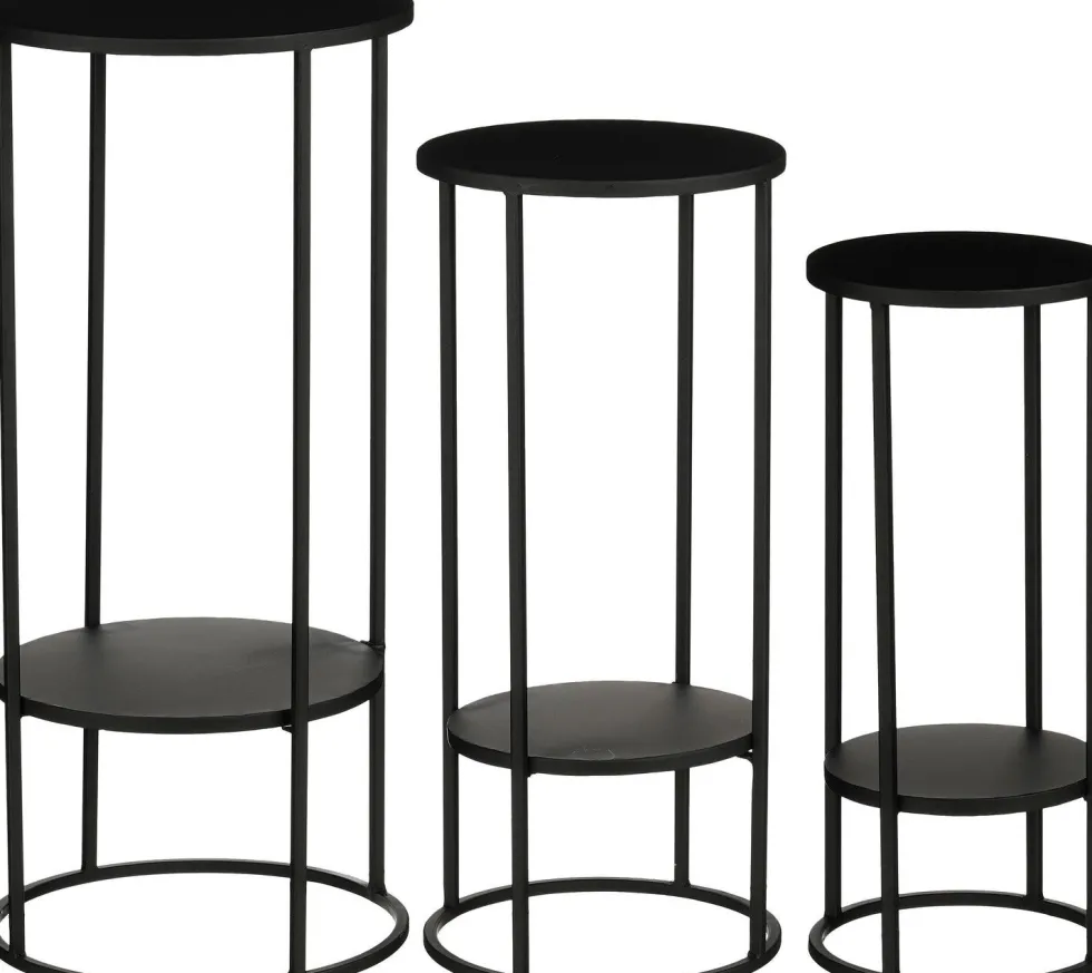 Mica Decorations bijzettafel Eline zwart D 22 H 50 cm