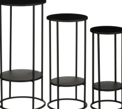 Mica Decorations bijzettafel Eline zwart D 27 H 60 cm