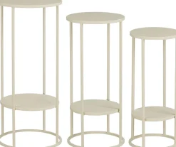 Mica Decorations bijzettafel Eline crème D 27 H 60 cm