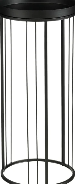 Mica Decorations bijzettafel Beth zwart D 20 H 50 cm
